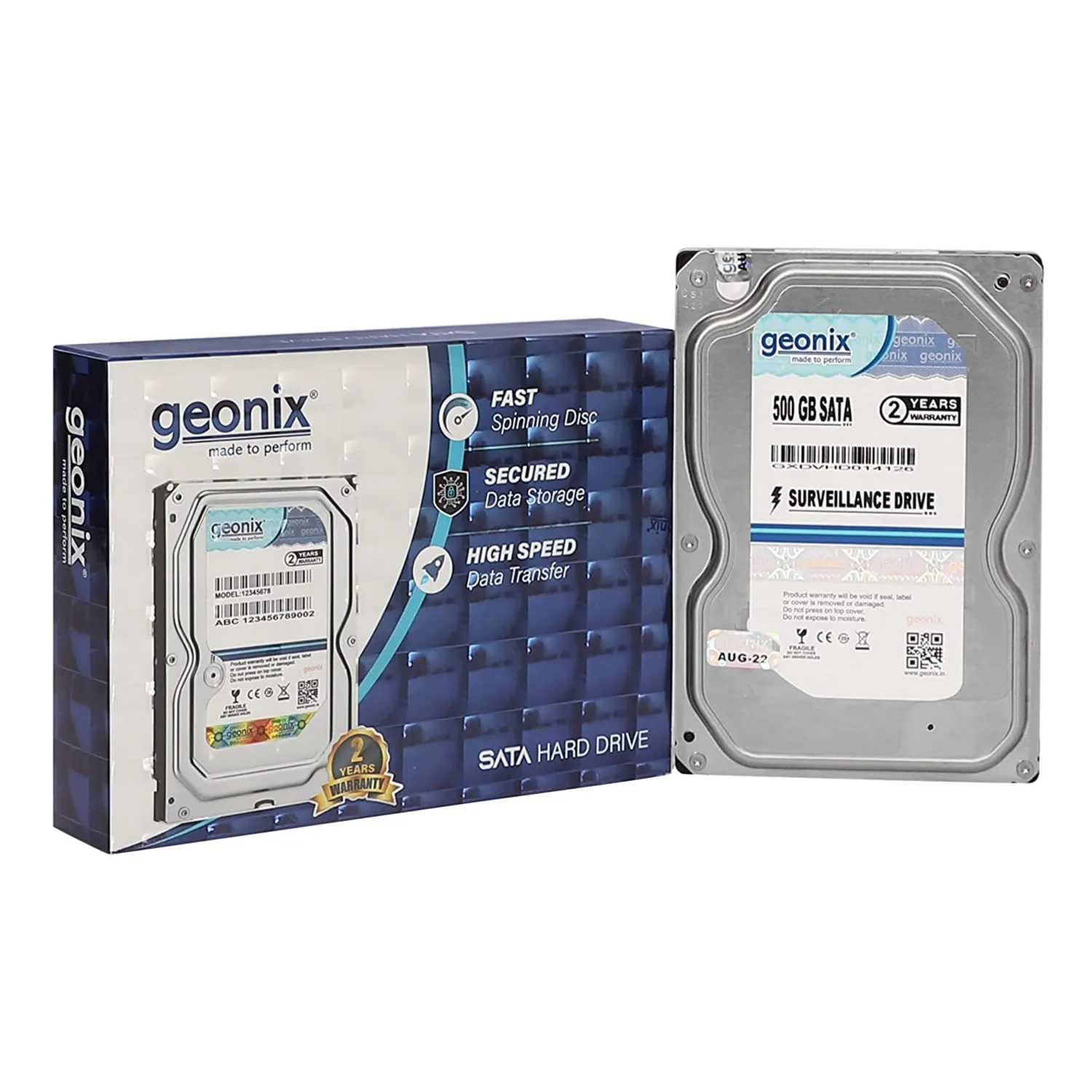 GEONIX 500GB SATA Hard Drive for Desktop I DVR I NVR — CCTV Camera, view 3
